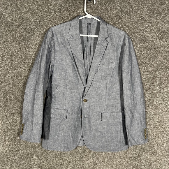 J Crew Ludlow Blazer Mens 38S Gray Baird McNutt Irish Linen Sport Coat Jacket